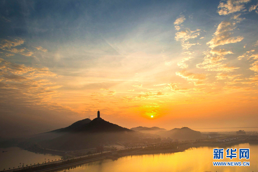 Aerial photos of first ray of sunshine in 2016