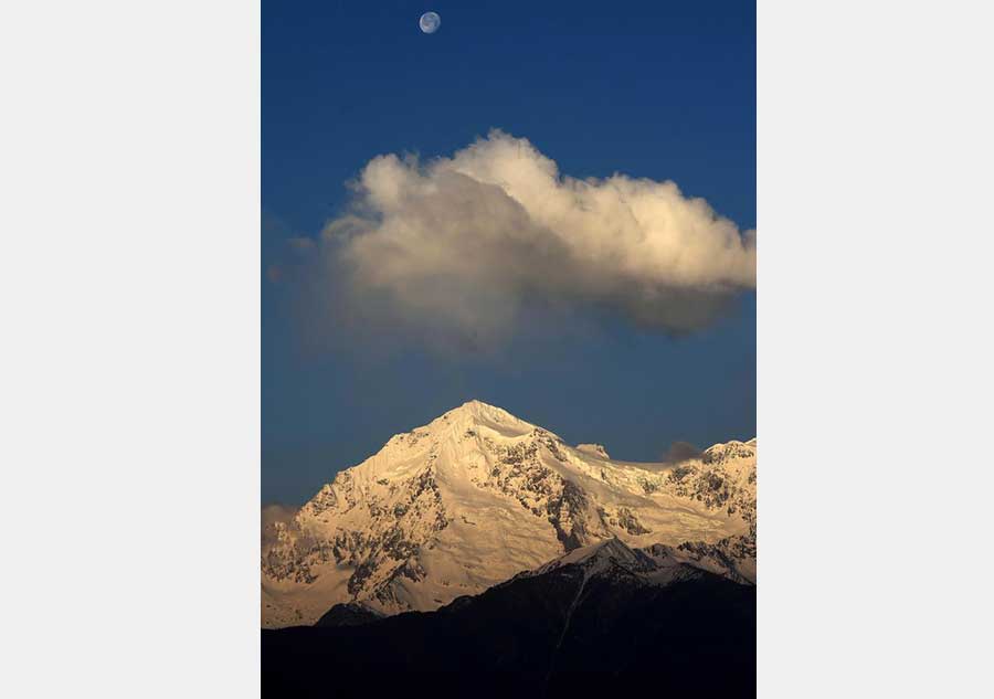 Magnificent Diqing snow-capped mountain in early spring