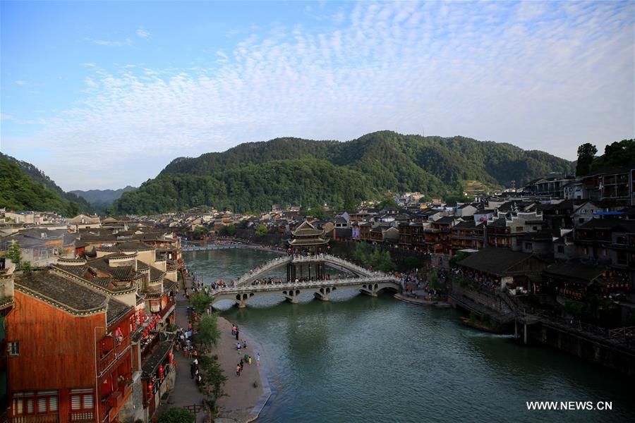 River town scenery of Fenghuang old town in Hunan