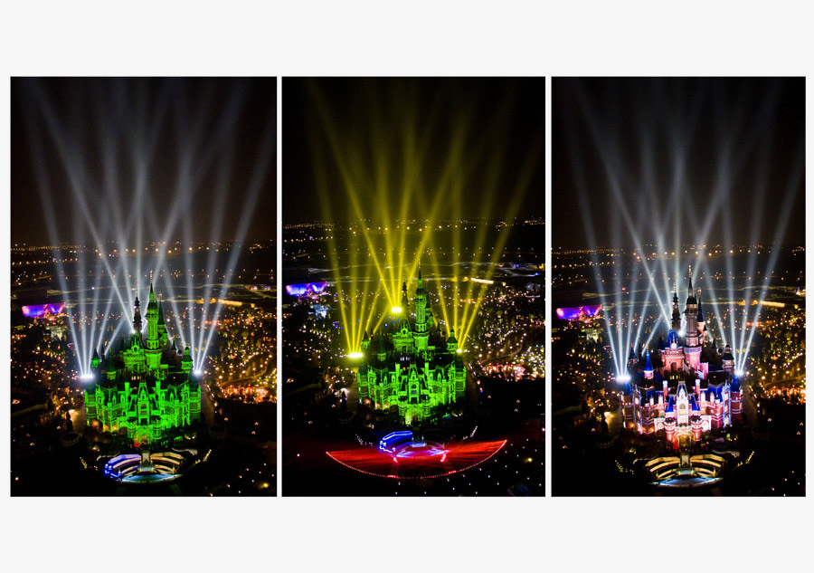 Night views of Shanghai Disney Resort