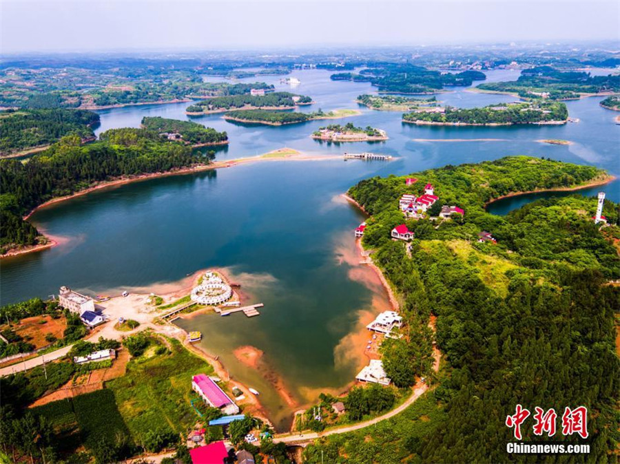 Beautiful lake Longquan in Chengdu