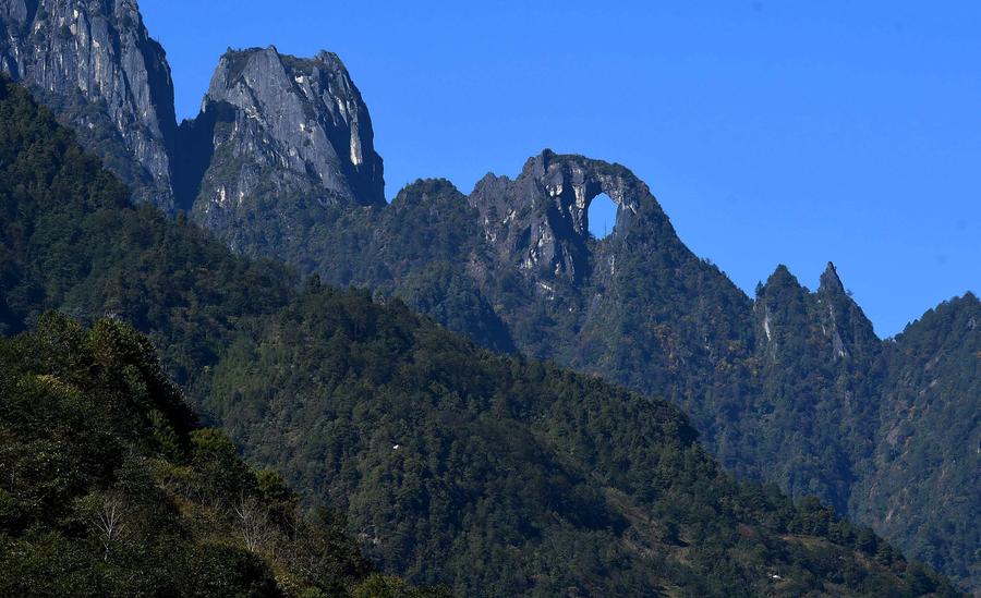 Scenery of 'stone moon' scenic spot in SW China