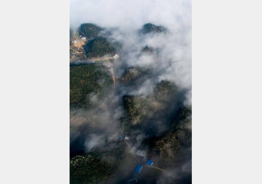 Sea of clouds scenery in Southwest China's Chongqing