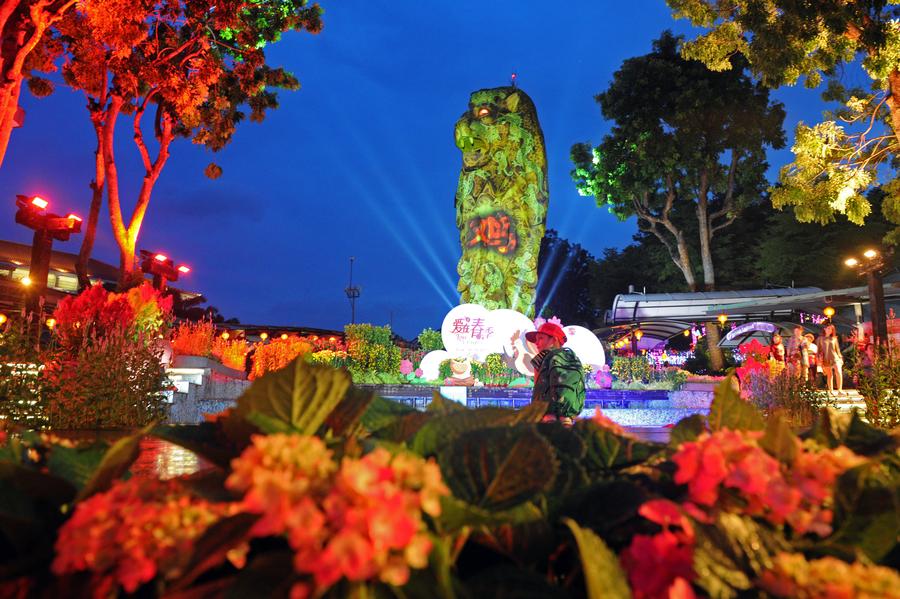 Light exhibition held in Singapore to celebrate Chinese Lunar New Year