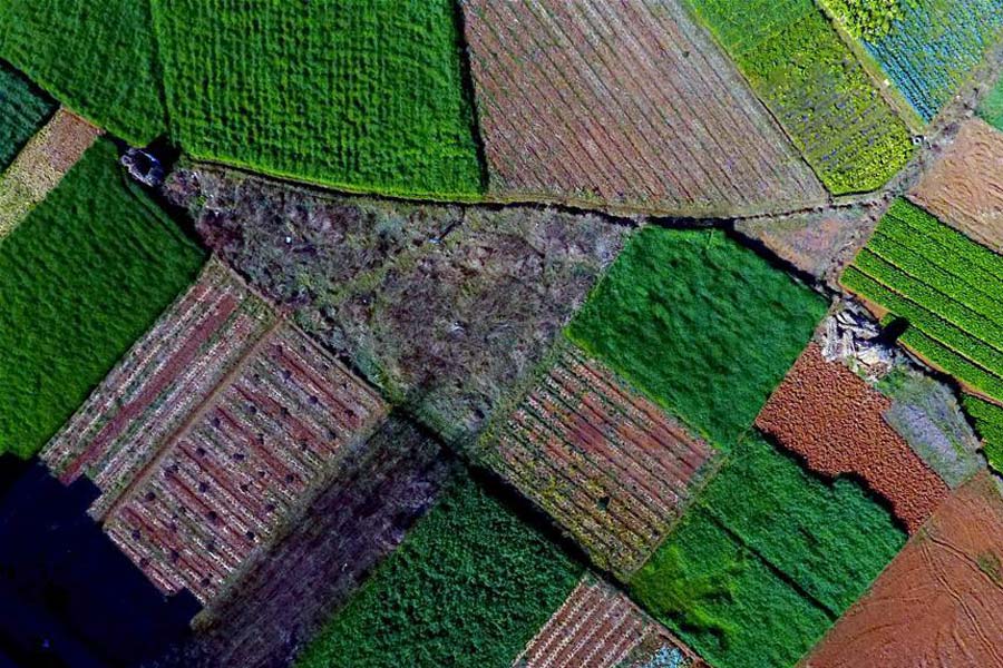 Aerial photos of rural scenery in SW China's Yunnan