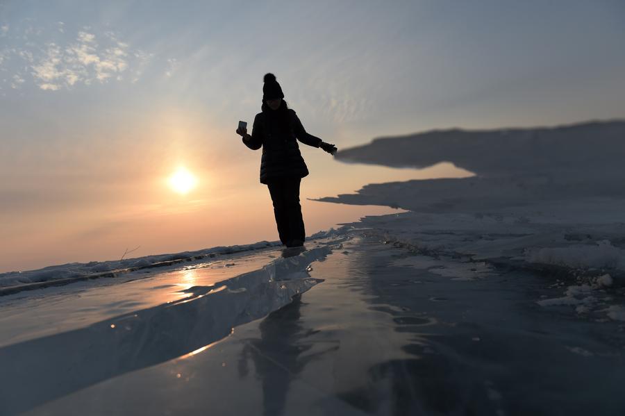 Amazing ice floe in northeast China