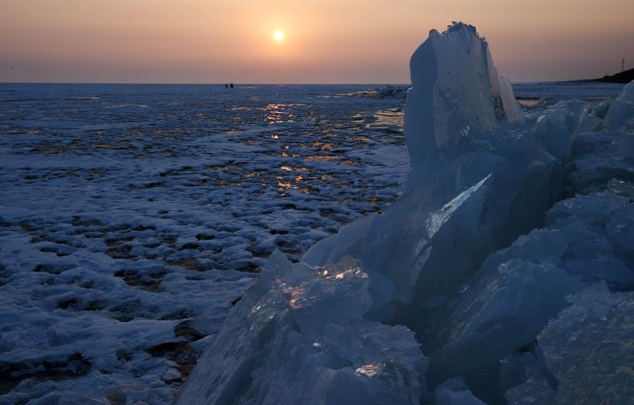Amazing ice floe in northeast China