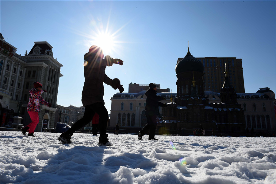 Snow blankets Harbin