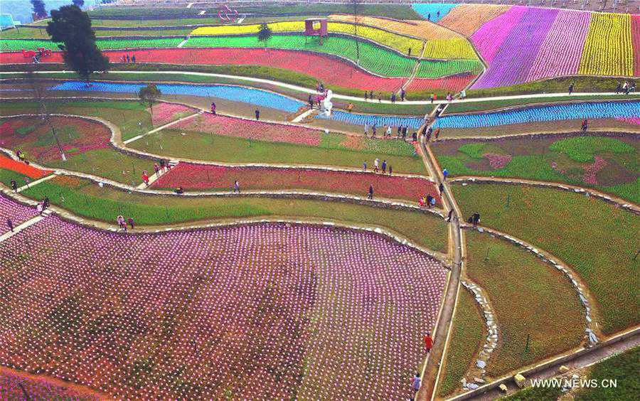 Scenery of tulip fields in Xinyu, East China