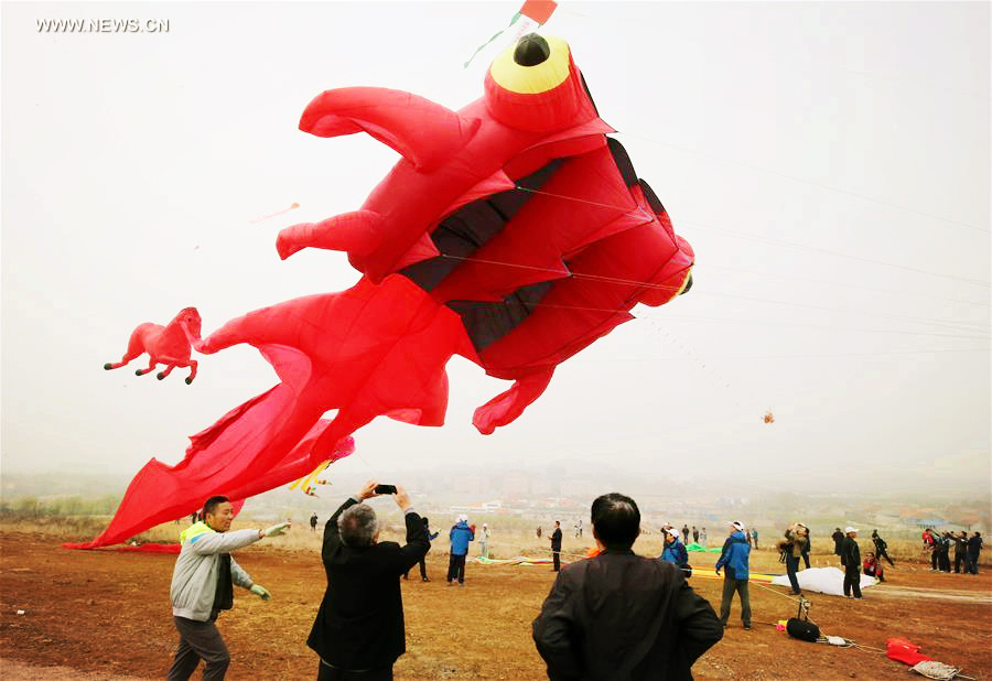 Kite competition held in Weifang city in Shandong