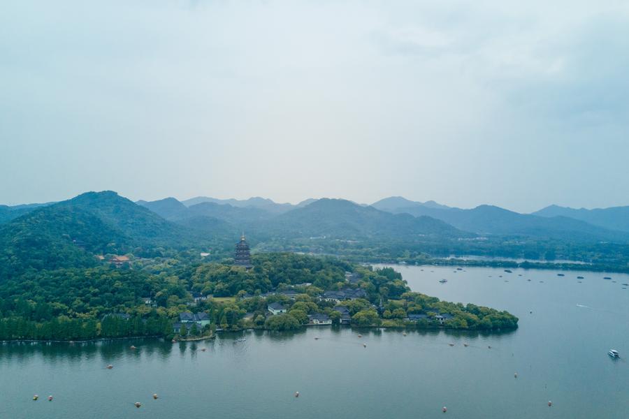 Early summer scenery of West Lake in Hangzhou