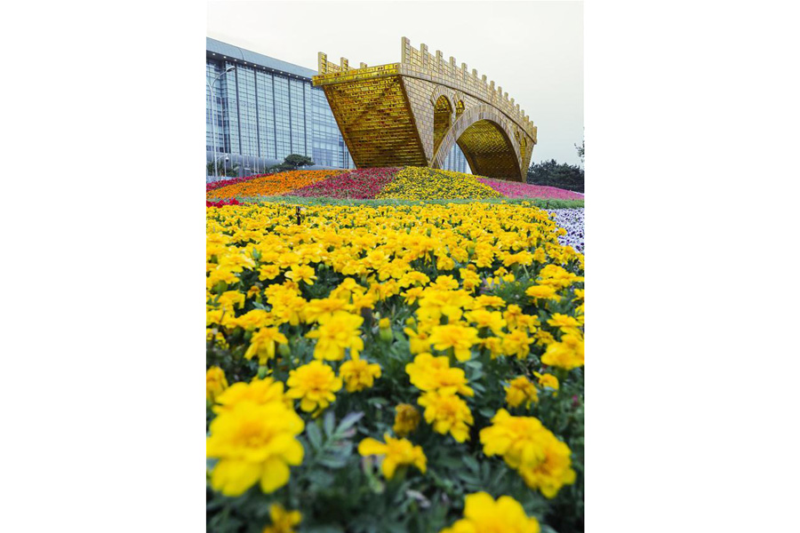 Golden Bridge on Silk Road structure constructed in Beijing