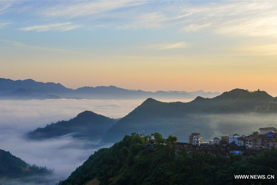 Morning sun seen in Southwest China