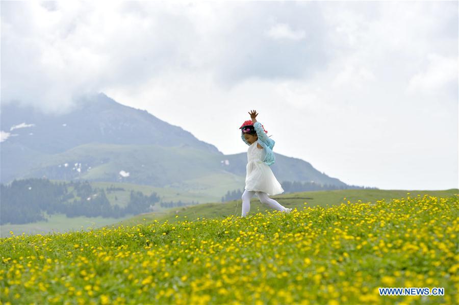 Scenery of Sayram Lake in China's Xinjiang