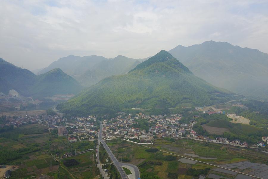 Aerial view of Liujiatang vilage, Zhejiang province