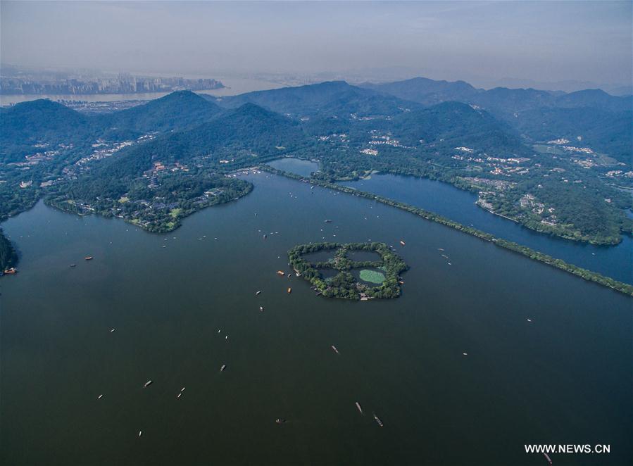 Aerial photos of West Lake in China's Hangzhou