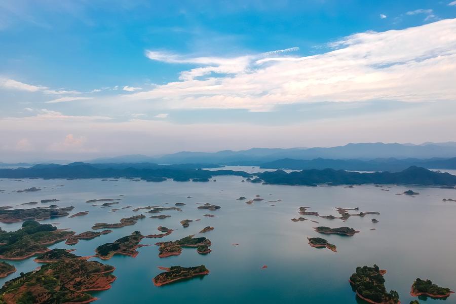 Panoramic view of Qiandao Lake, Zhejiang province