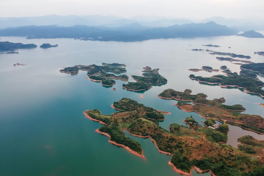 Panoramic view of Qiandao Lake, Zhejiang province