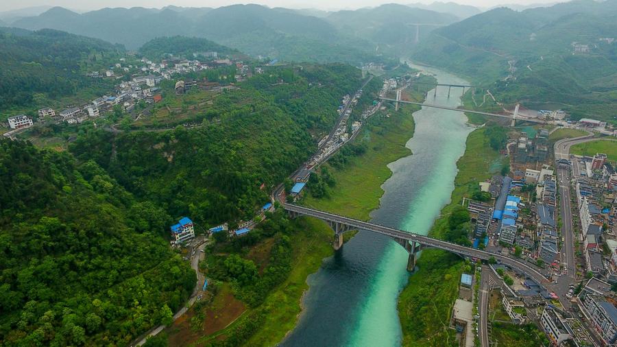 Aerial view of Yangtze River Economic Belt