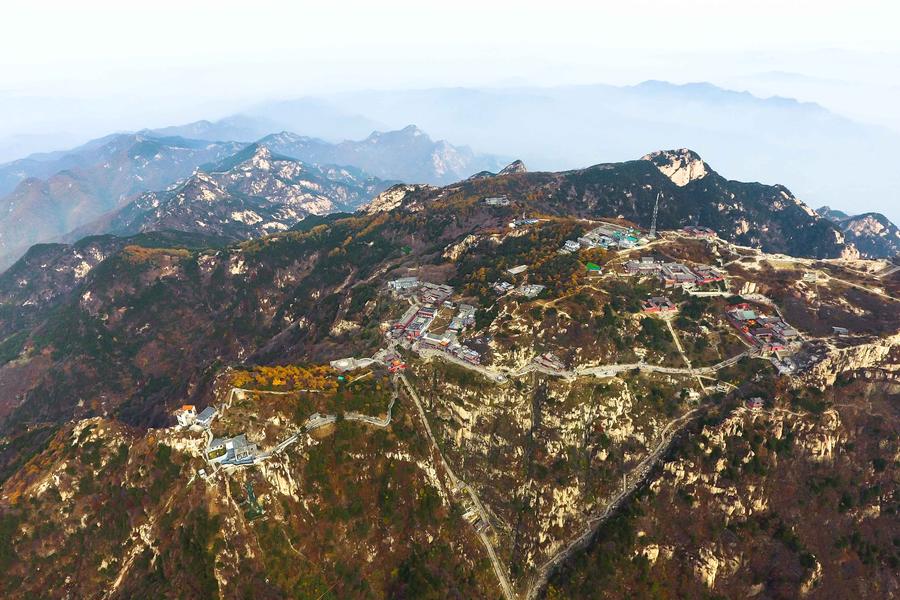 Bird's-eye view of Taishan Mountain in E China