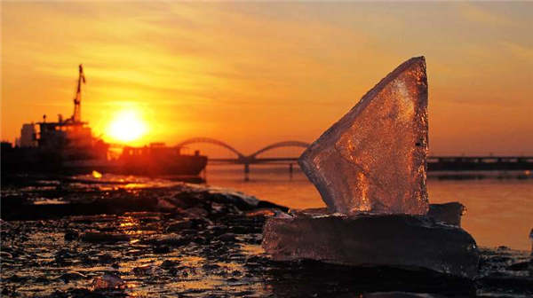 Beautiful ice cubes seen in Harbin