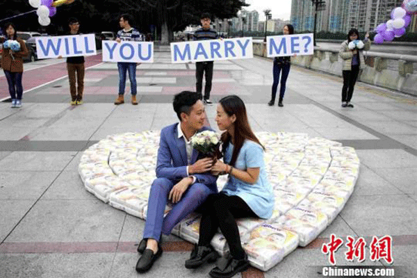 Diapers and a diamond lead to a marriage proposal