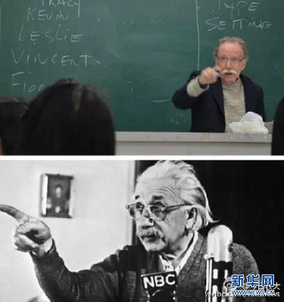Einstein's 'twin' teaches in Fujian province