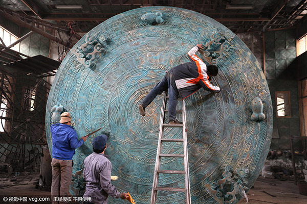Guangxi bids for Guinness record of world's largest drum