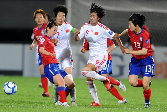 女足亚洲杯:中国队0:0险平韩国队