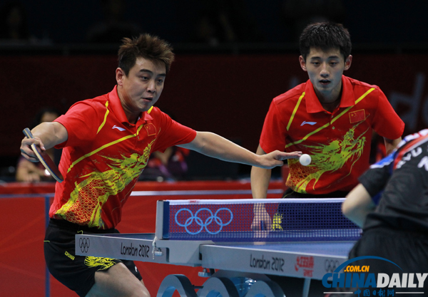 中国队夺得伦敦奥运会乒乓球男团冠军[