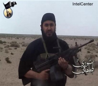 This is an image made from video originally posted Tuesday, April 25, 2006 on the Internet showing al-Qaida in Iraq leader Abu Musab al-Zarqawi. In the rare video, al-Zarqawi accused the West and the United States of waging a 'crusader' war against Islam but said Muslim holy warriors were standing firm.