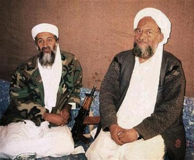 Osama bin Laden (L) sits with his deputy Ayman al-Zawahri in this file photo image supplied by the Dawn newspaper on November 10, 2001. Suddenly, the faces and voices of bin Laden and Zawahri are everywhere, in a stream of video and audio messages broadcast to the world. (Files/Reuters)