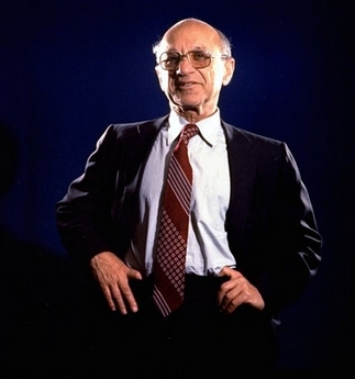 Dr. Milton Friedman who won the 1976 Nobel Prize for economics poses for a photo in a 1977 file photo. Friedman has died at age 94, a spokesman for the Milton & D. Rose Friedman foundation says. (AP 