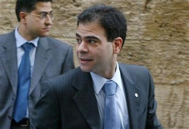 Lebanon's Industry Minister Pierre Gemayel is seen leaving the parliament house in Beirut in this November 13, 2006 file photograph. Gemayel, an outspoken critic of Syria, was assassinated near Beirut on Tuesday, security sources said November 21, 2006.