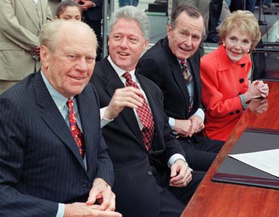 US President Bush on Tuesday night called the late President Gerald Ford a