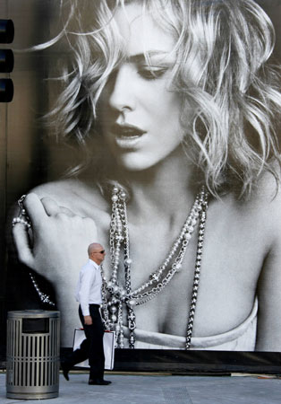 California past a poster of actress Nicole Kidman modelling for Daniel California past a poster of actress Nicole Kidman modelling for Daniel