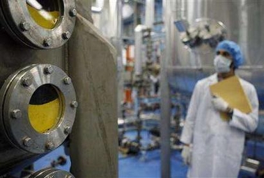  technician at the uranium conversion facility in Isfahan, south of Tehran, February 3, 2007. 