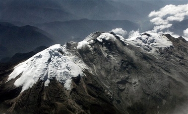 The Nevado del Huila volcano is seen in this aerial view, at the southwestern state of Huila, Colombia, Thursday, in this Feb. 22, 2007, file photo.