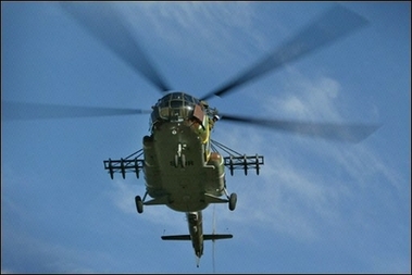An undated file picture of an Mi-8 helicopter. Chechen rebels shot down a Russian military helicopter Friday, killing 18 servicemen in renewed violence in Chechnya, Russian news agencies quoted military officials as saying.(AFP