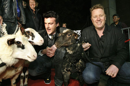 Director and sheep at 31st Toronto International Film Festival