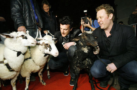 Director and sheep at 31st Toronto International Film Festival