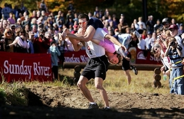 Olympian wins wife carrying contest