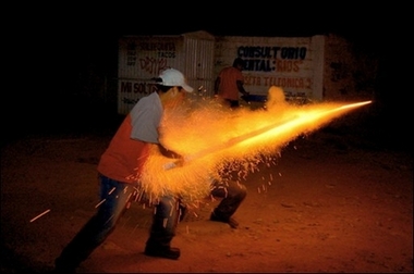 Brit burns bum with fireworks