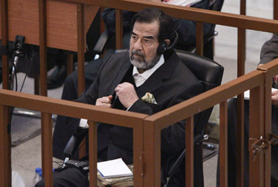 Saddam stands on trial