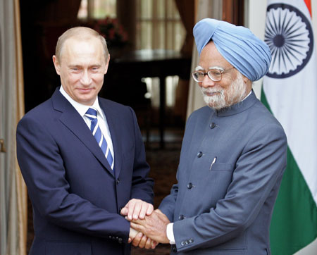 Putin seeks stake in Indian energy, military market