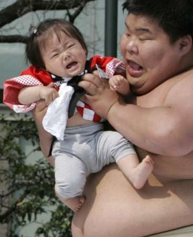 Baby-crying Sumo contest in Tokyo
