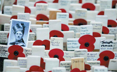 Flanders poppies help the British remember, salute war dead, veterans