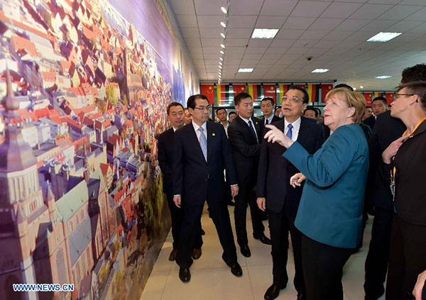 Merkel visits Premier Li's home province