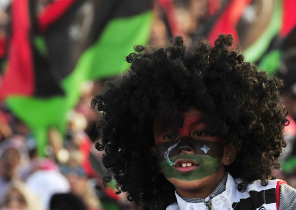 People celebrate the liberation of Libya