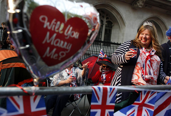 Royal fans from far and wide descend on London